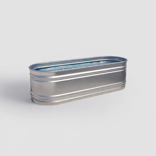 Oval galvanized steel stock tank pool by ILOTank