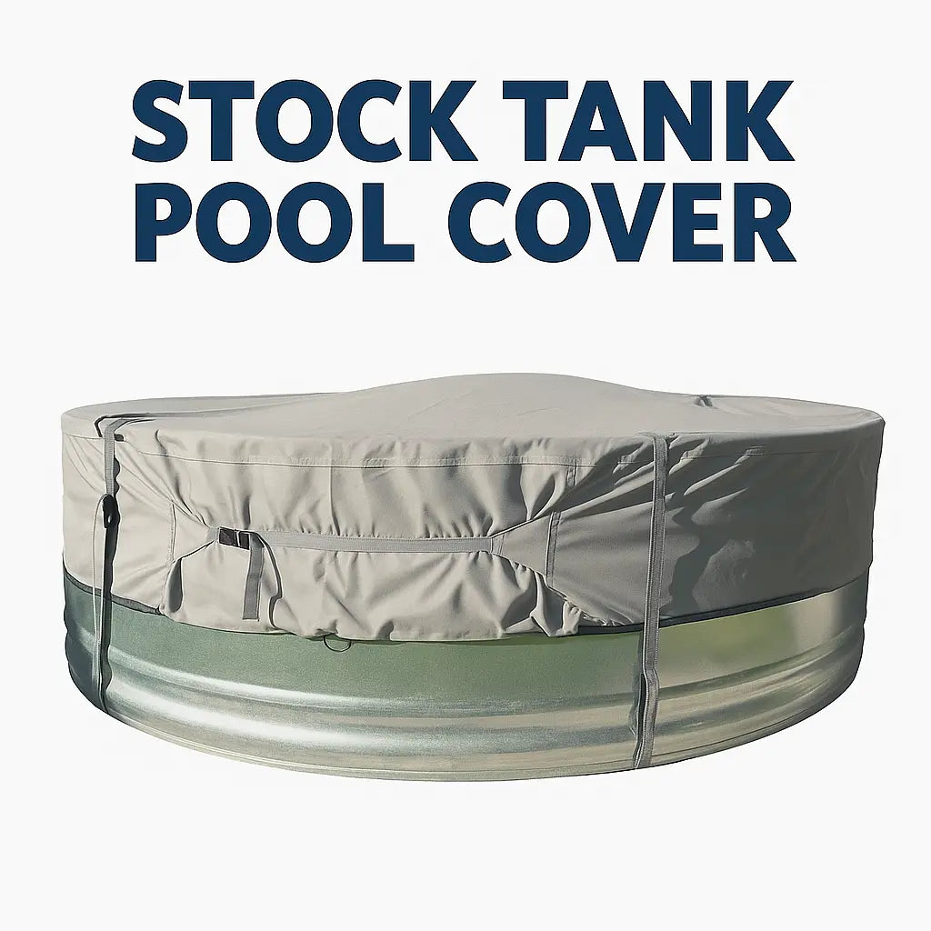 Housse de protection grise installée sur le stock tank pool | ILOTank